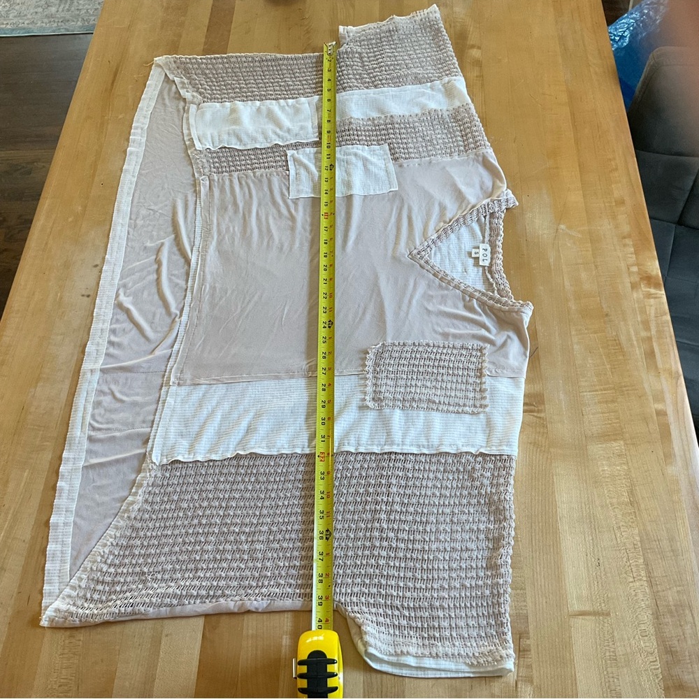 POL Boho Oversized Patchwork Top Flowy Crochet V-… - image 12